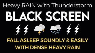 Download Lagu Fall Asleep Soundly \u0026 Easily with Dense Heavy Rain \u0026 Massive Thunder Sounds At Night - Black Screen MP3