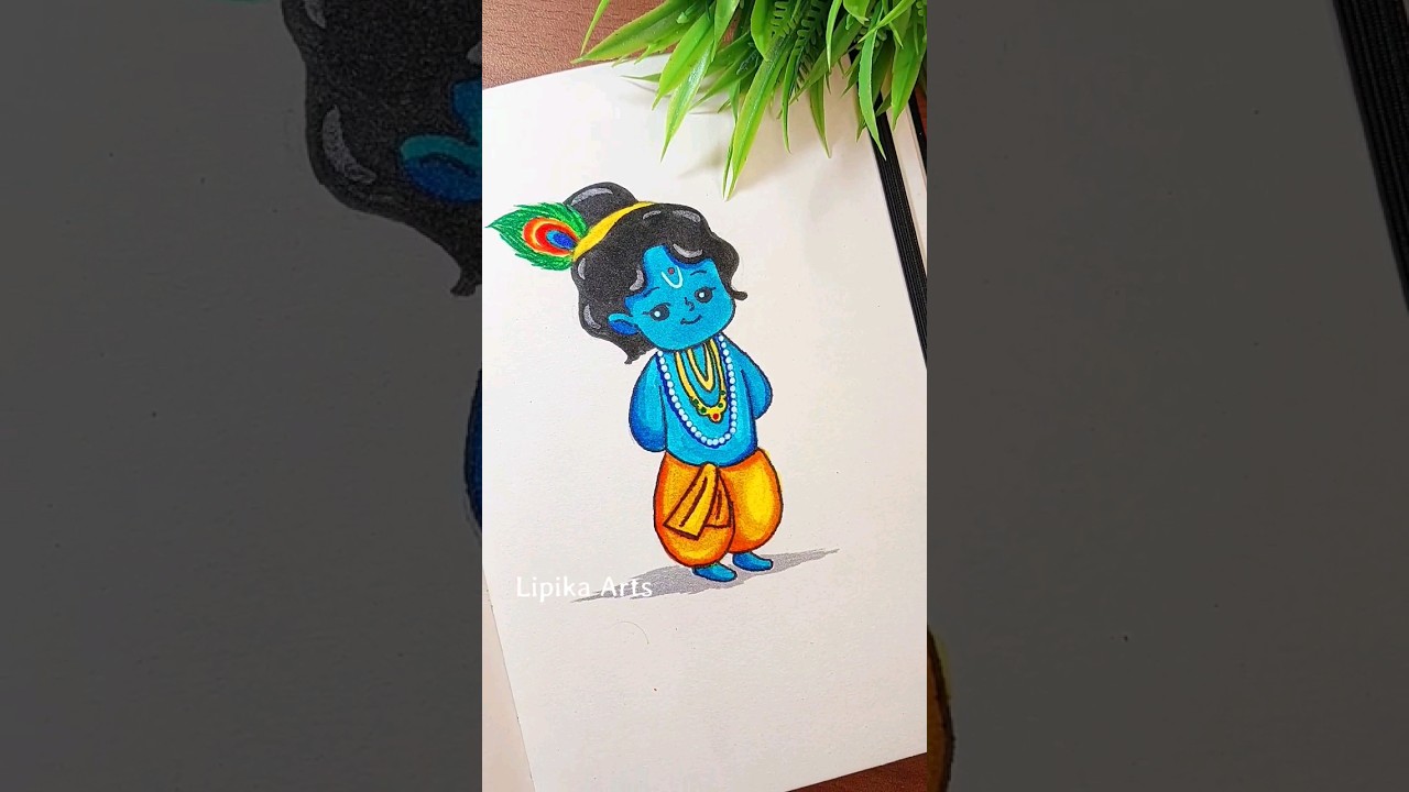 Simple pencildrawing of Lord krishna with bansuri/lord Krishna artistica  drawing - YouTube