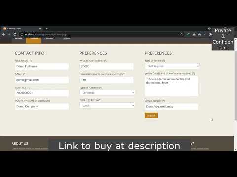 Online Catering Ordering System Full PHP Project with Source Code