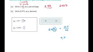 Converting between percentages and decimals