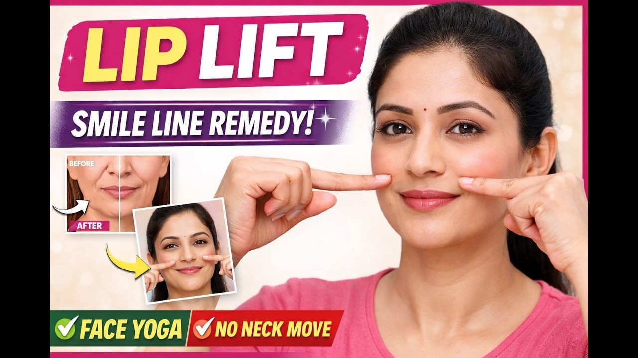 Lips Area Lift + Smile Line Reduction | Daily Face Yoga #faceyoga #smilelines