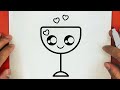 كيفية رسم وتلوين كأس كيوت خطوة بخطوة رسم سهل تعليم الرسم للمبتدئين Cute Cup Drawing 