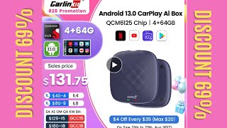 Carlinkit CarPlay Ai TV Box Plus Android13 8+128GB QCM 8-Core 665 6125 Wireless CarPlay Android Auto