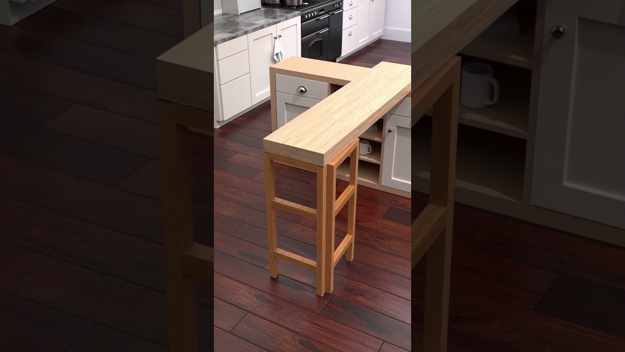 Hidden Folding Dining Table Design Idea