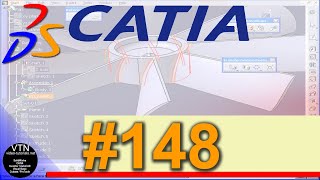 01-148 CATIA v5 TUTORIAL surface design: ( Sweep III )