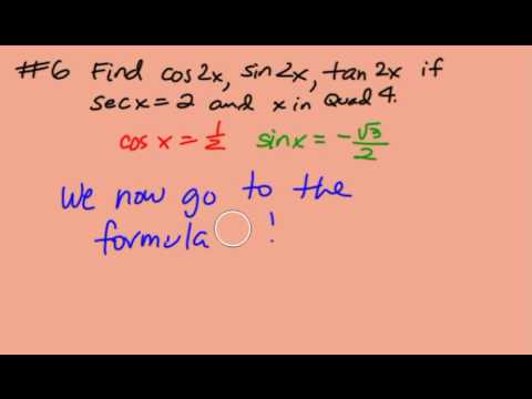 Finding Cos 2x Sin 2x And Tan 2x Youtube Finding Cos 2x Sin 2x And Tan 2x Youtube