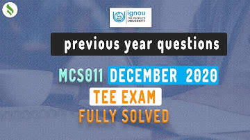 MCS011 Dec 2020 Previous year question fully solved IGNOU TEE EXAM