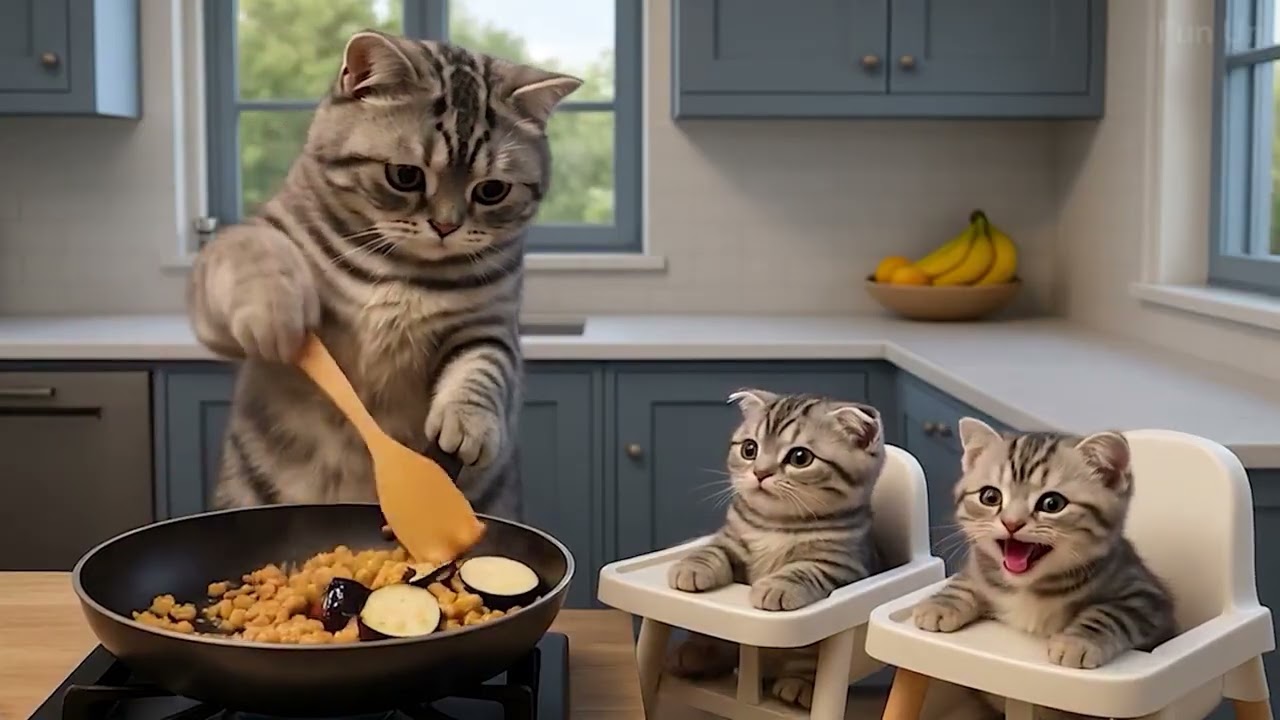 Mama Cat & Kitten Harvest   Corn and Makes tTiger Hat For   kKittens At Homeeeeee 🐾🧶🌽 