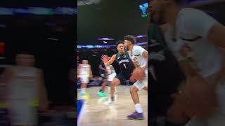 Mike Conley blocks Cam Johnson