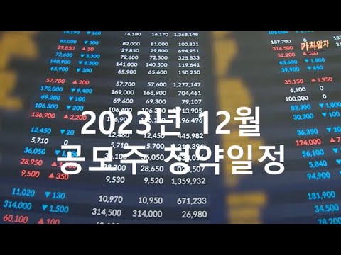 2023년 12월 공모주 청약 일정 (LS머트리얼즈, 블루엠텍, DS단석 등)