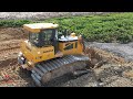 Activities Stronger Machinery Pushing Soils With Power Bulldozer Equipment Heavy