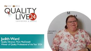 Quality Live, International Quality Awards 2024. Quality Professional of the Year winner
