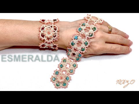 How to make a Esmeralda Ginko lace bracelet with Nazo