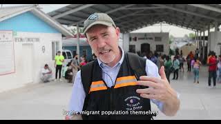 Paul OBrien, executive director, visits Senda Shelter