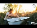 Wood Fired Off-Grid Outdoor Bath Tub!