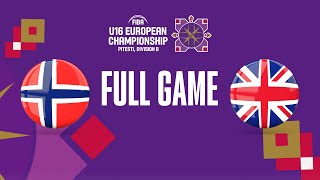 Norway v Great Britain | Full Basketball Game | FIBA U16 European Championship 2023