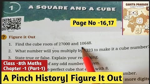 Class 8 Maths – Ganita Parkash | Chapter 1: A Square and A Cube | Page No 16,17 | Figure it out