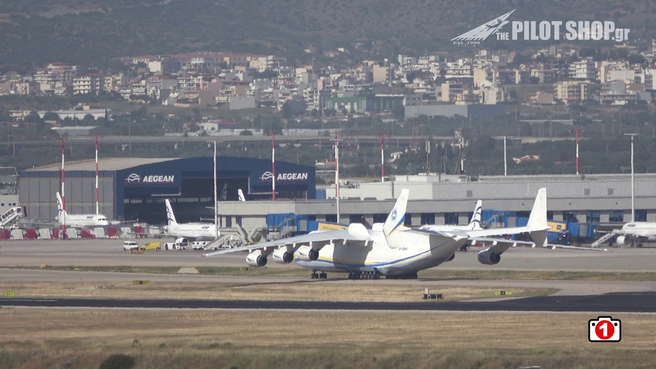 Antonov An-225 in Athens 13/5/2020 - Raw Video Camera #1 of 6:Runway view (Landing & Take-off) (4K)
