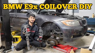 How To Install Coilover Suspension! BMW E9x Coilovers DIY