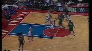 Detroit Pistons vs Milwaukee Bucks 1995/96 (polski komentarz tvp 2)