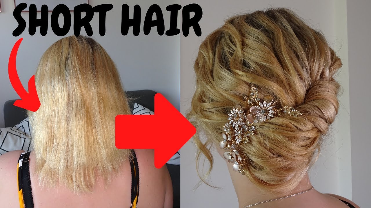 Gorgeous updos for every hair type and length : Sleek updo for short hair