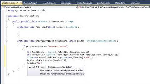 ASP.NET 4.0 Essential Skills Lesson 12-8: Create a Checkout page