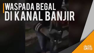 Video Begal Diamuk Warga di Kanal Banjir Timur