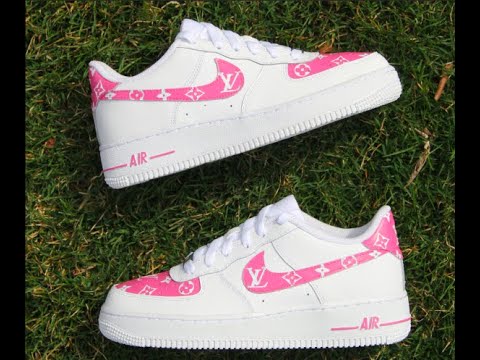 Pink LV Drip Air Force 1 – Swaggy