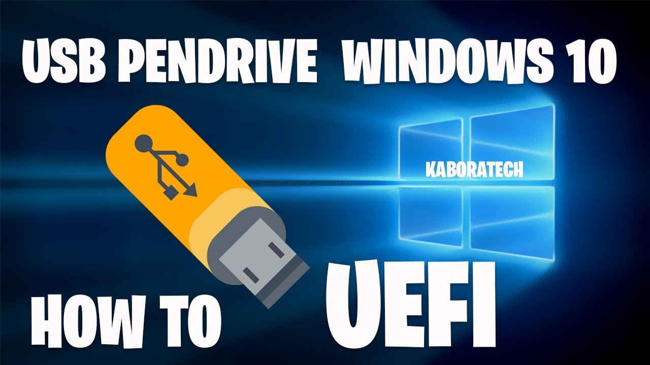 how to create a windows 10 uefi pendrive - YouTube