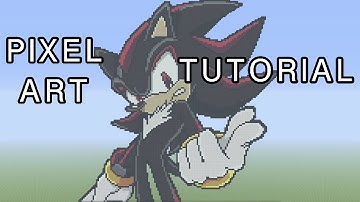 Minecraft Pixel Art Tutorial - Shadow The Hedgehog