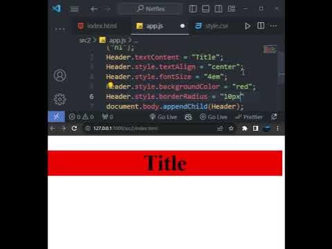 How to create HTML elements using Javascript #javascript - YouTube
