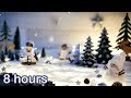 ✰ 8 HOURS ✰ Christmas Music Instrumental ♫ HARP ♫ Peaceful Snowing Snowman video ☃️ Christmas Carols