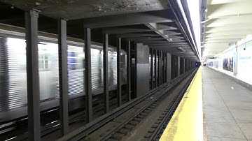 IND Fulton St Line: R32 A Express Train at Franklin AVe-Fulton St (Queens Bound)