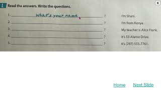 L1 Pg 6 Exercise L Instructions