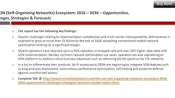 SON (Self-Organizing Networks) Ecosystem Market Forecast $5 Billion by 2020