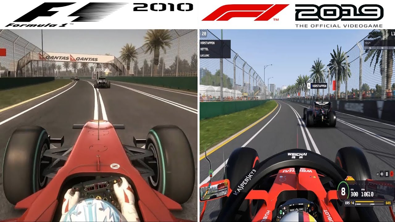 F1 Game Comparison (2010 - 2019 Gameplay Comparison) - YouTube
