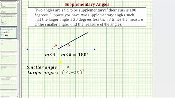 Ex Write Expressions and Determine the Measure of Supplementary Angles