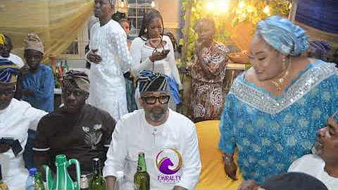 FOLUKE DARAMOLE GREETS YINKA QUADRI AND YEMI SOLADE AT JIDE KOSOKO SON’S WEDDING CEREMONY
