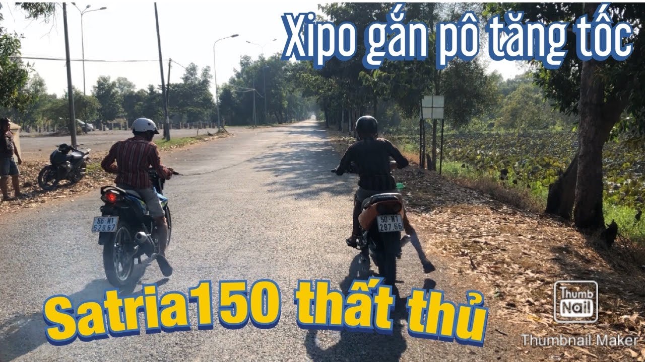 Xipo gắn pô tăng tốc tex lại với satria150phân2 - YouTube