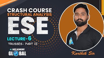 #06 Trusses Part-2 | Crash Course Structural Analysis By C.Karthik Sir| ESE