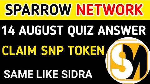 14 August Sparrow Network Quiz Answer|Today Sparrow Network Quiz Answer|sparrow Network 