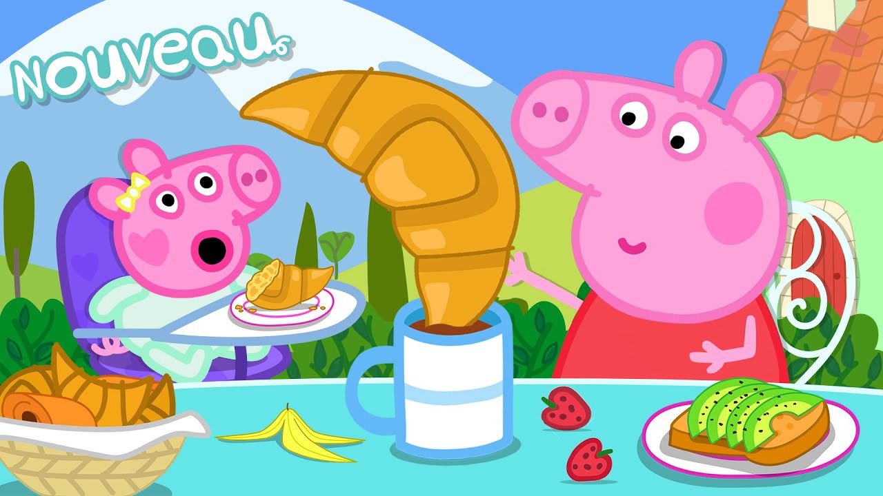Les histoires de Peppa Pig ☕️ Le croissant géant  🥐 Épisodes de Peppa Pig