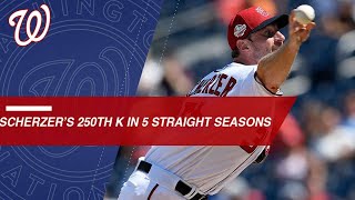 Max Scherzer collects 250th K for 5th straight season