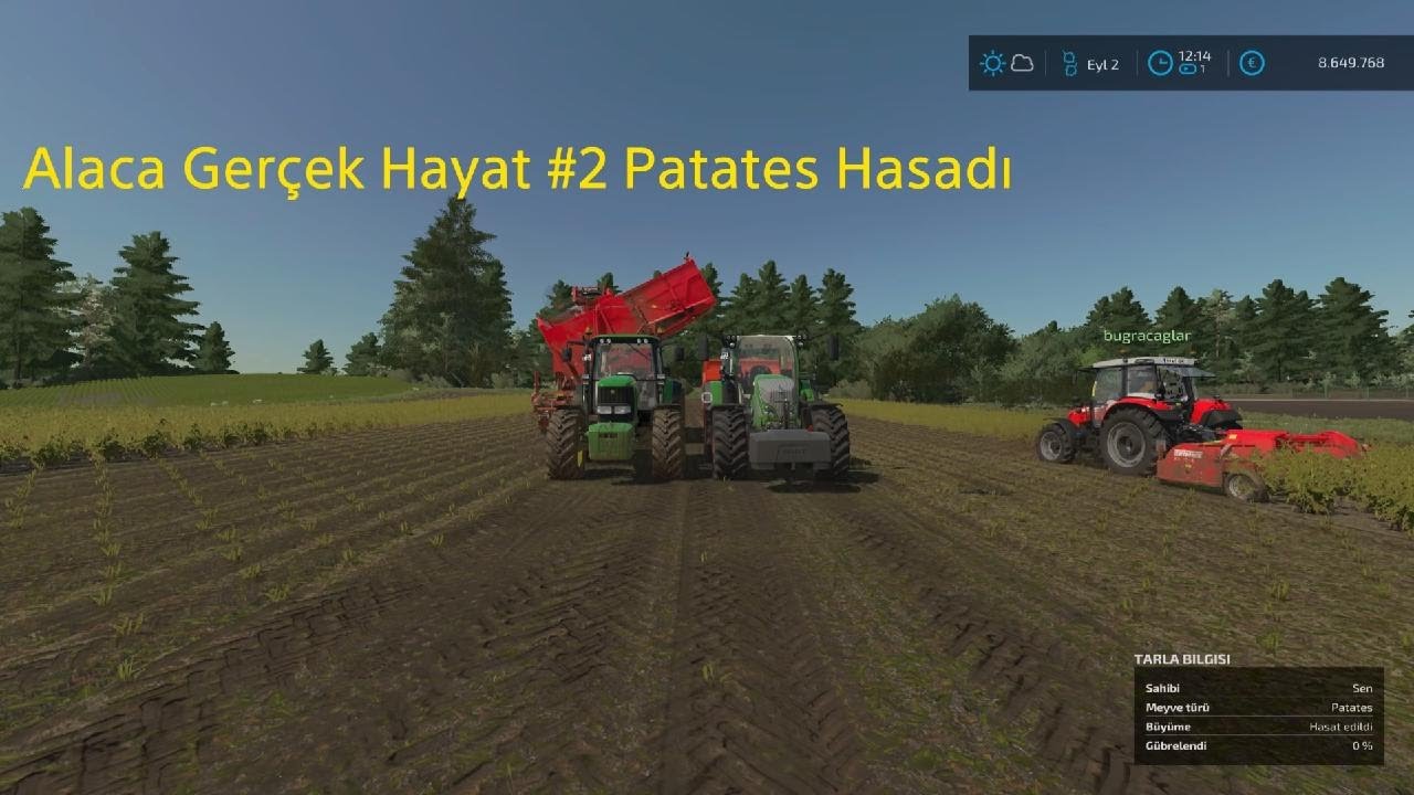 FS22 Alaca Gerçek Hayat #2 🚜 Patates Hasadı +emmioğlu kaza yaptı!