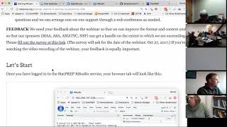 MAA StatPREP webinar about R Studio 10 27 2017