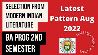 Selections From Modern Indian Literature Exam Pattern BA Prog second semester