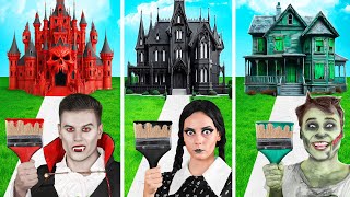 Rumah Satu Warna Tantangan  Wednesday Vs Vdanir Vs Zombi Fun Teen