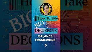 6th: How To Take Big Decisions I BALANCE FRAMEWORK I Mind Money Magnifier