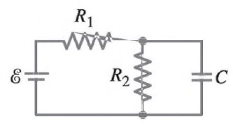 (26-50) (a) Determine the time constant for charging the capacitor in the circuit of Fig. 26-61. [Hi