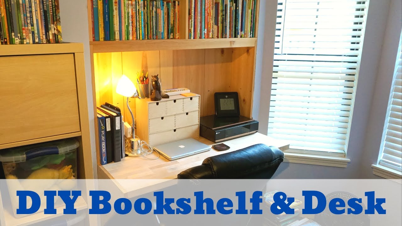 Build A Diy Built In Bookshelf And Desk, How To Build A Built In Desk And Bookcase
